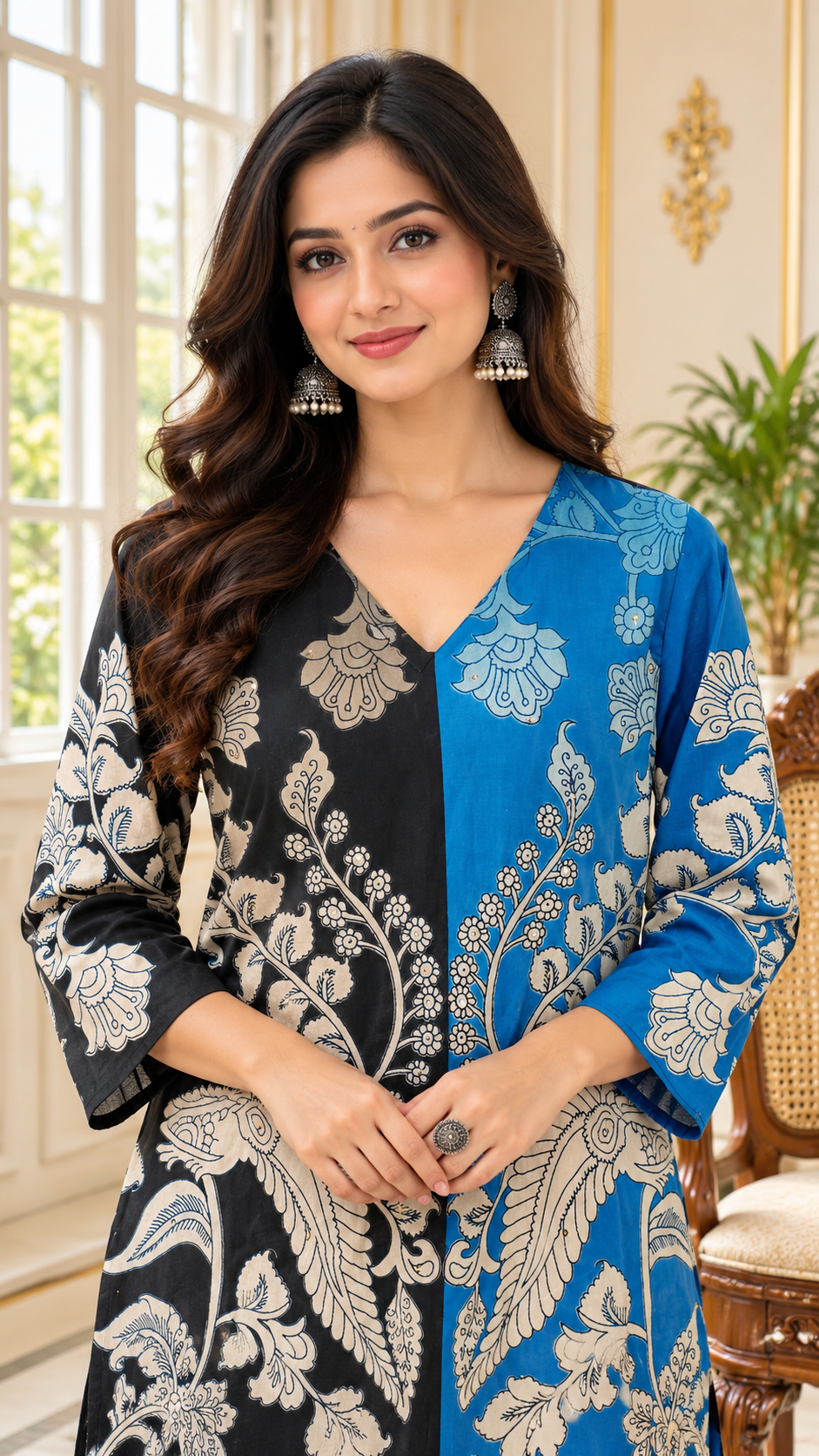 Women Black Printed Cotton Kurta Pant Dupatta