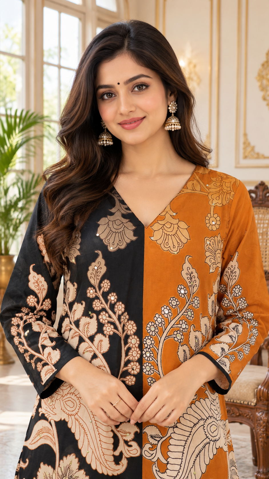 Women Black Printed Cotton Kurta Pant Dupatta