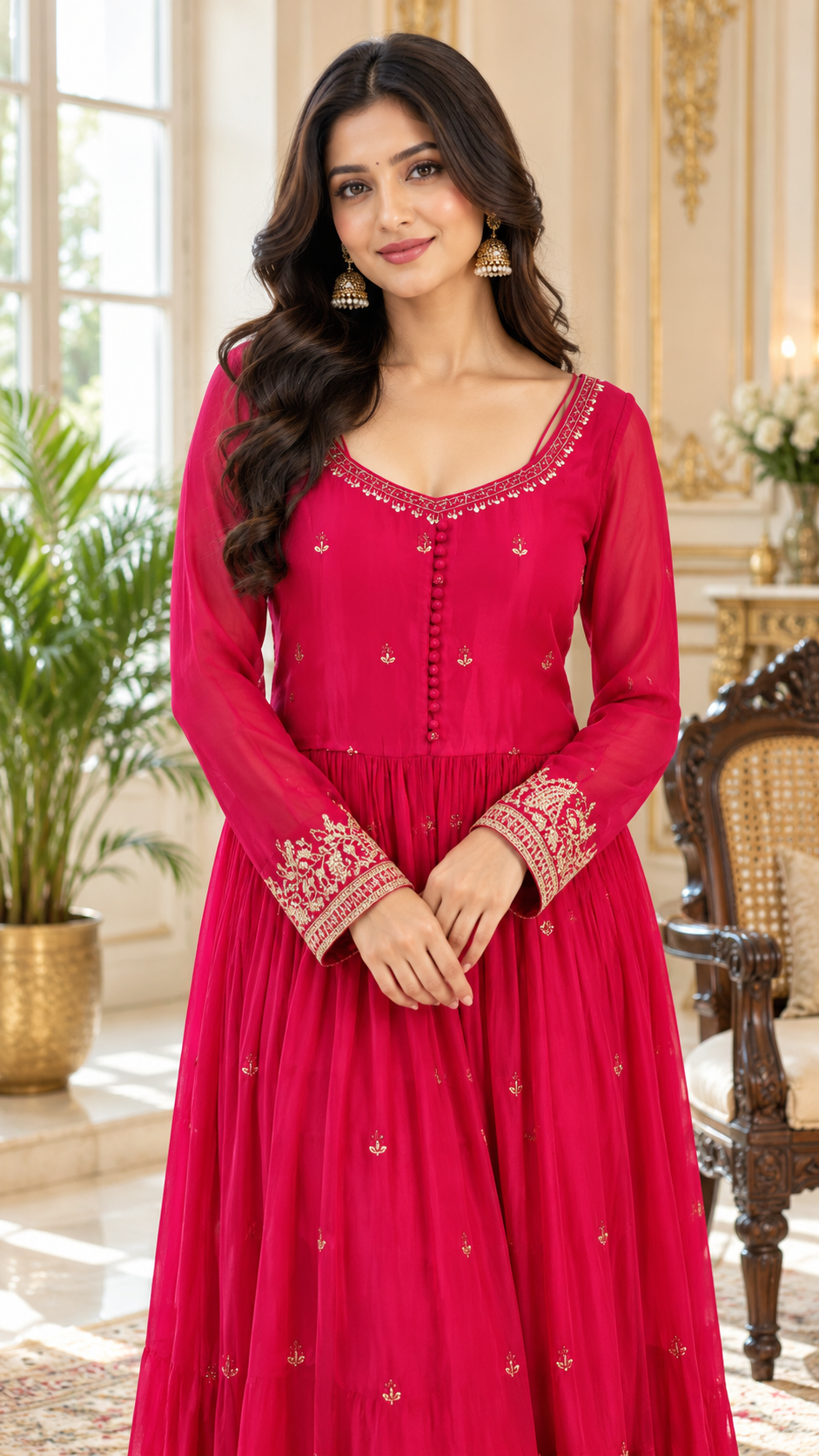 Women Pink Zari Other Kurta Pant Dupatta