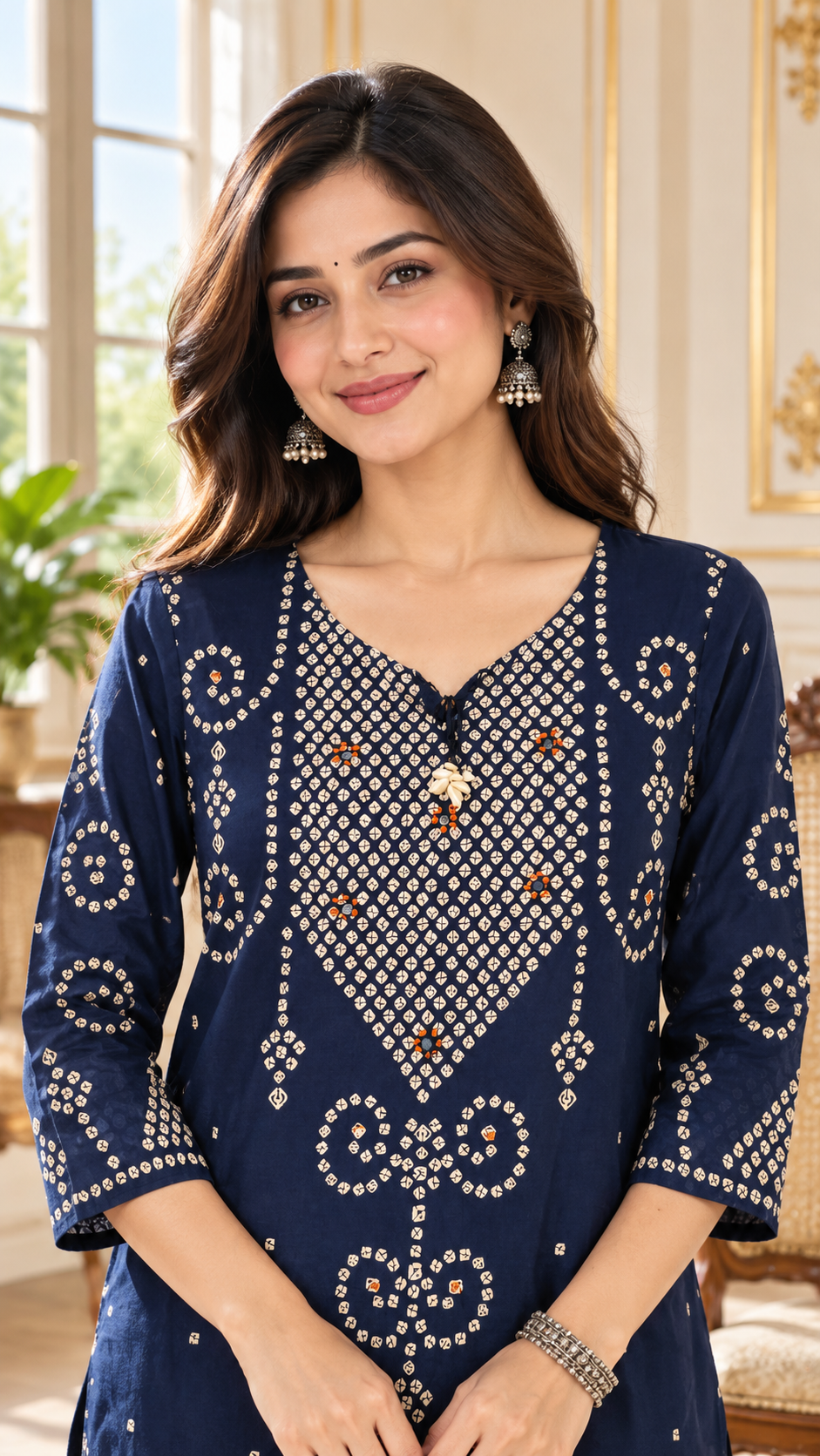 Women Blue Printed Cotton Kurta Pant Dupatta