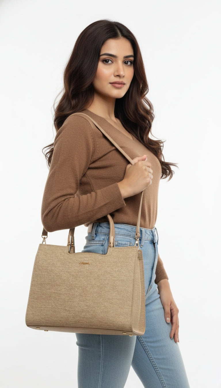 Super Classic Beige Elegant Handbag
