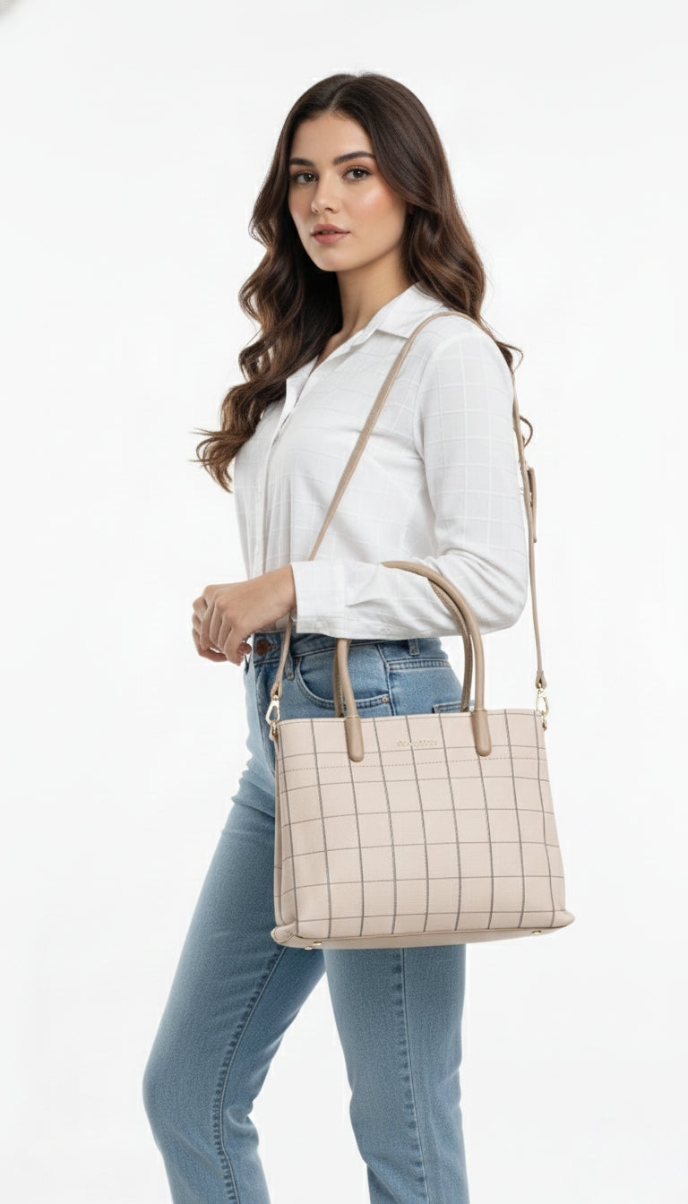 Premium Beige Elegant Handbag