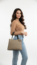 Premium Canvas Beige Elegant Handbag