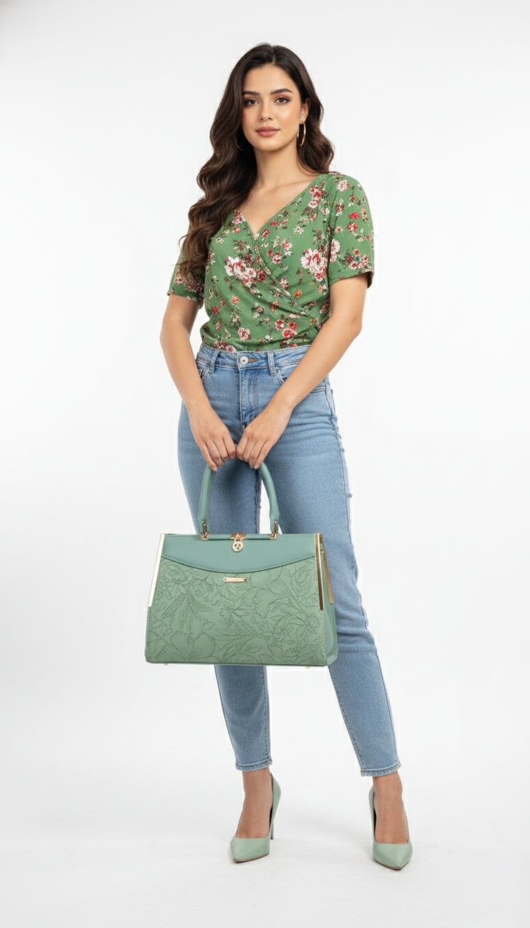 Premium Light Green Elegant Handbag