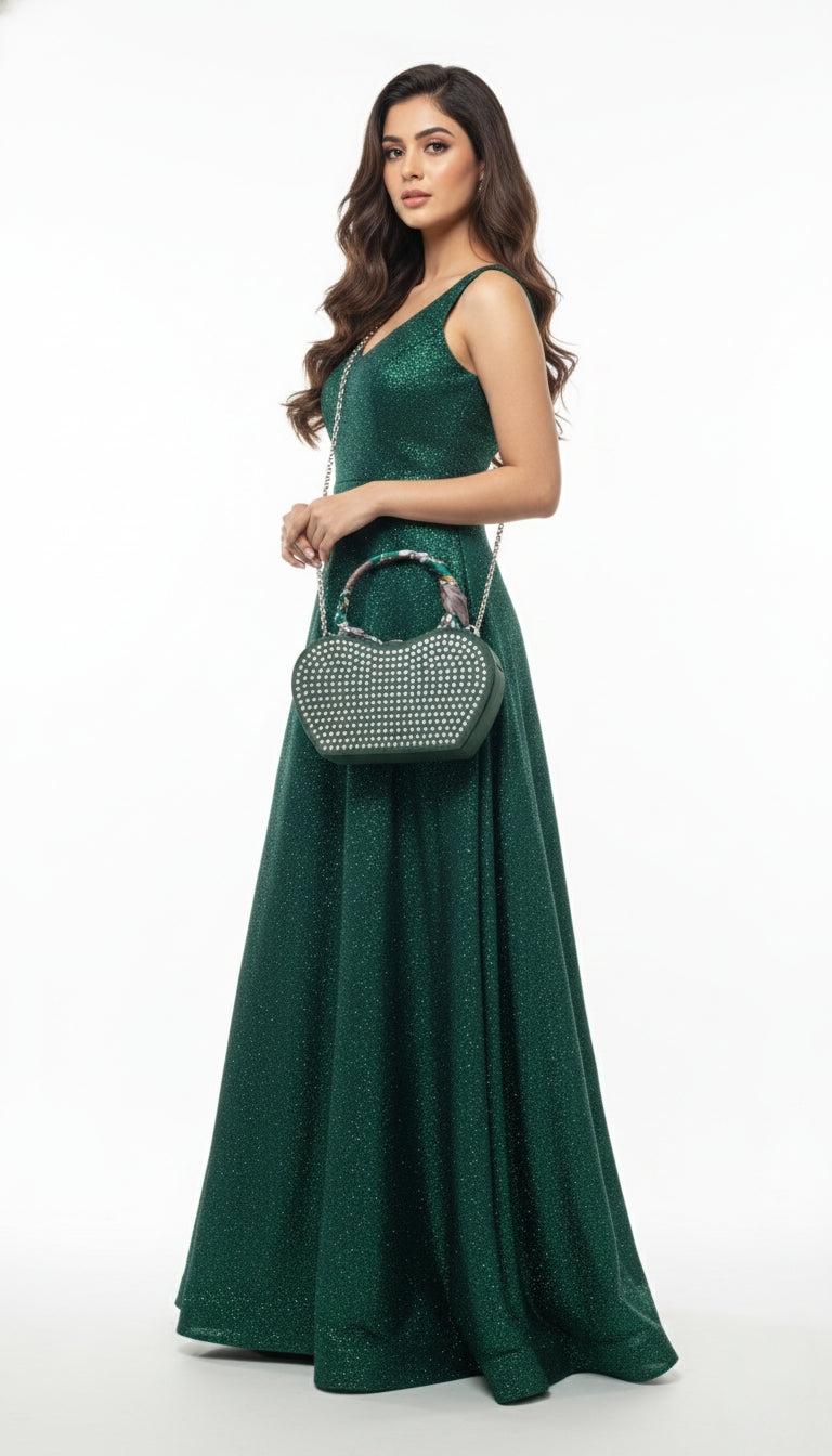 Premium Green Elegant Party Wear Handbag