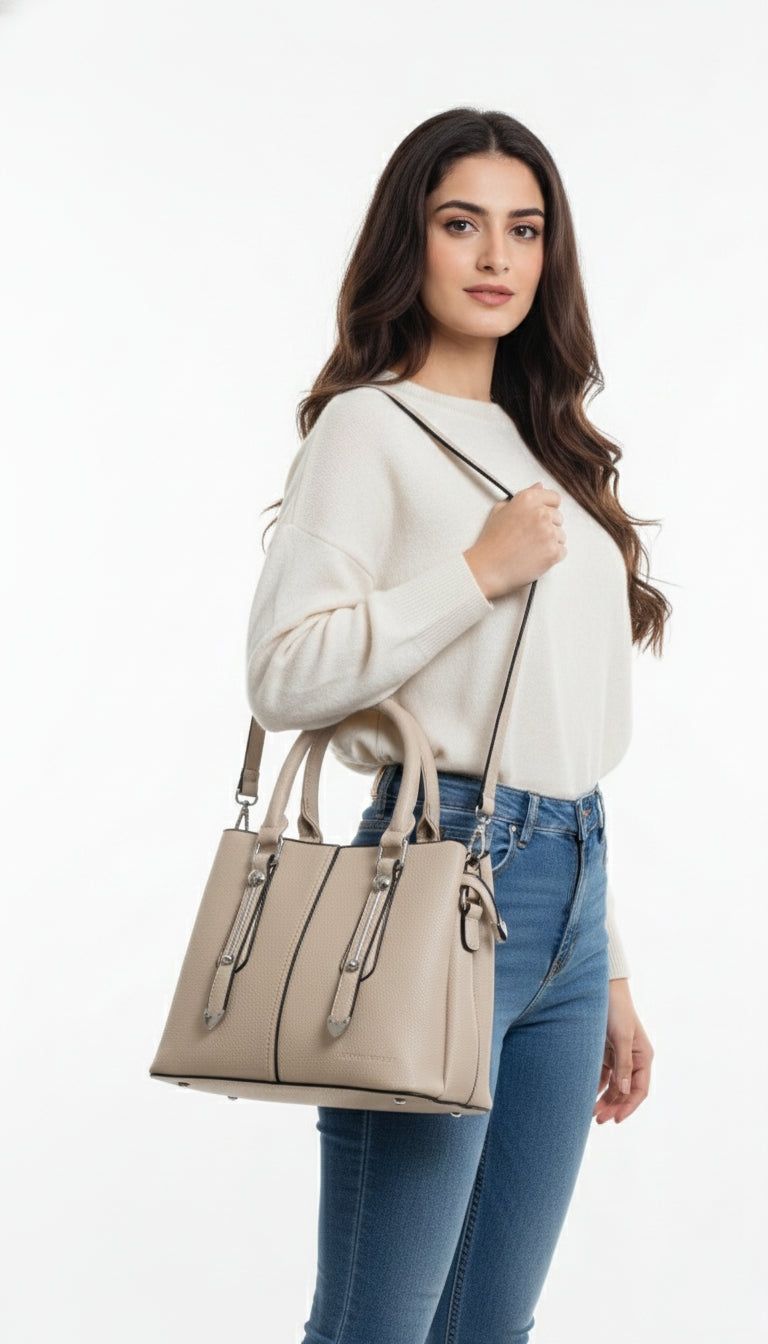 Super Classic Beige Elegant Handbag
