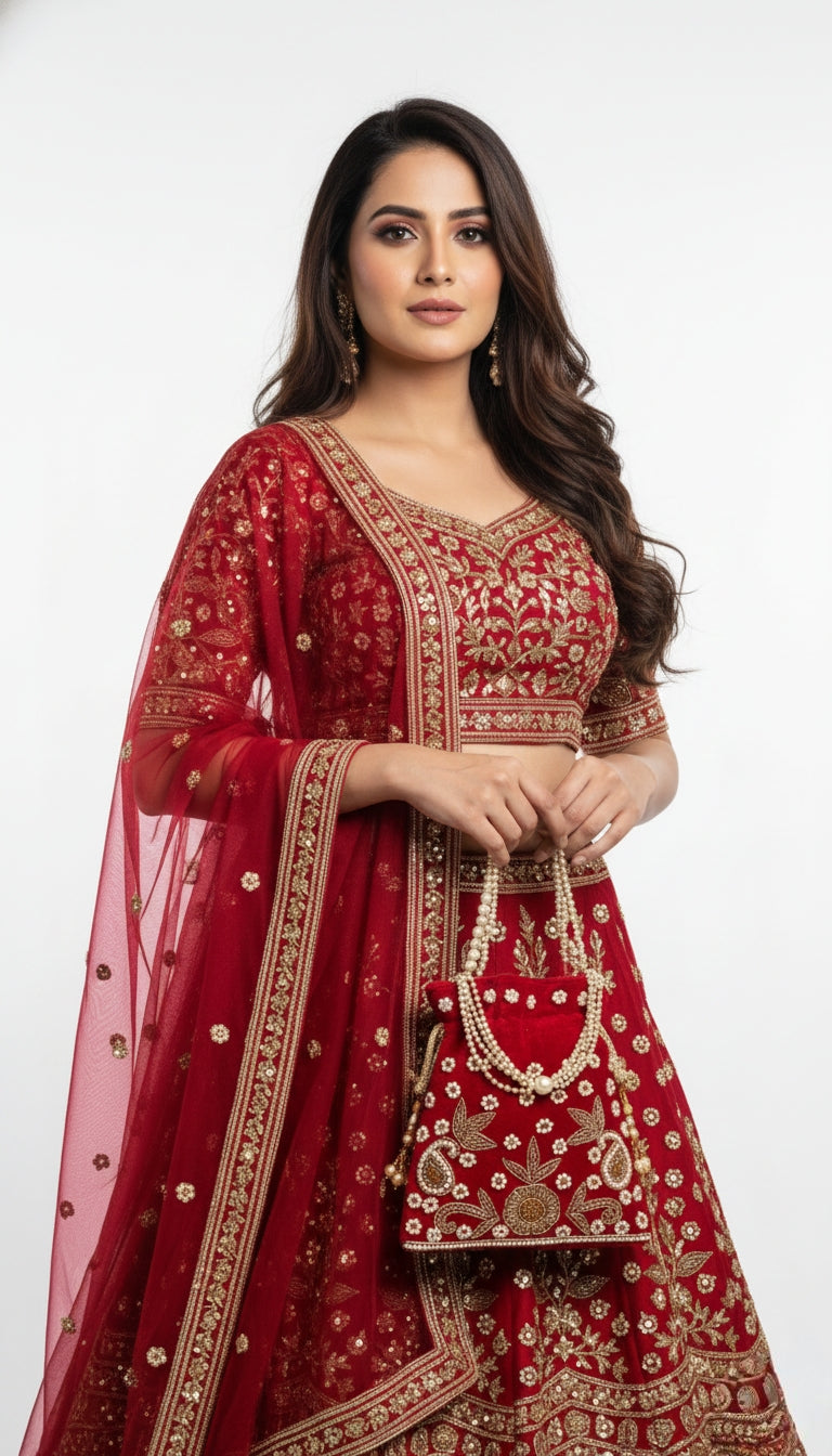 Premium Red Party Wear Handbag