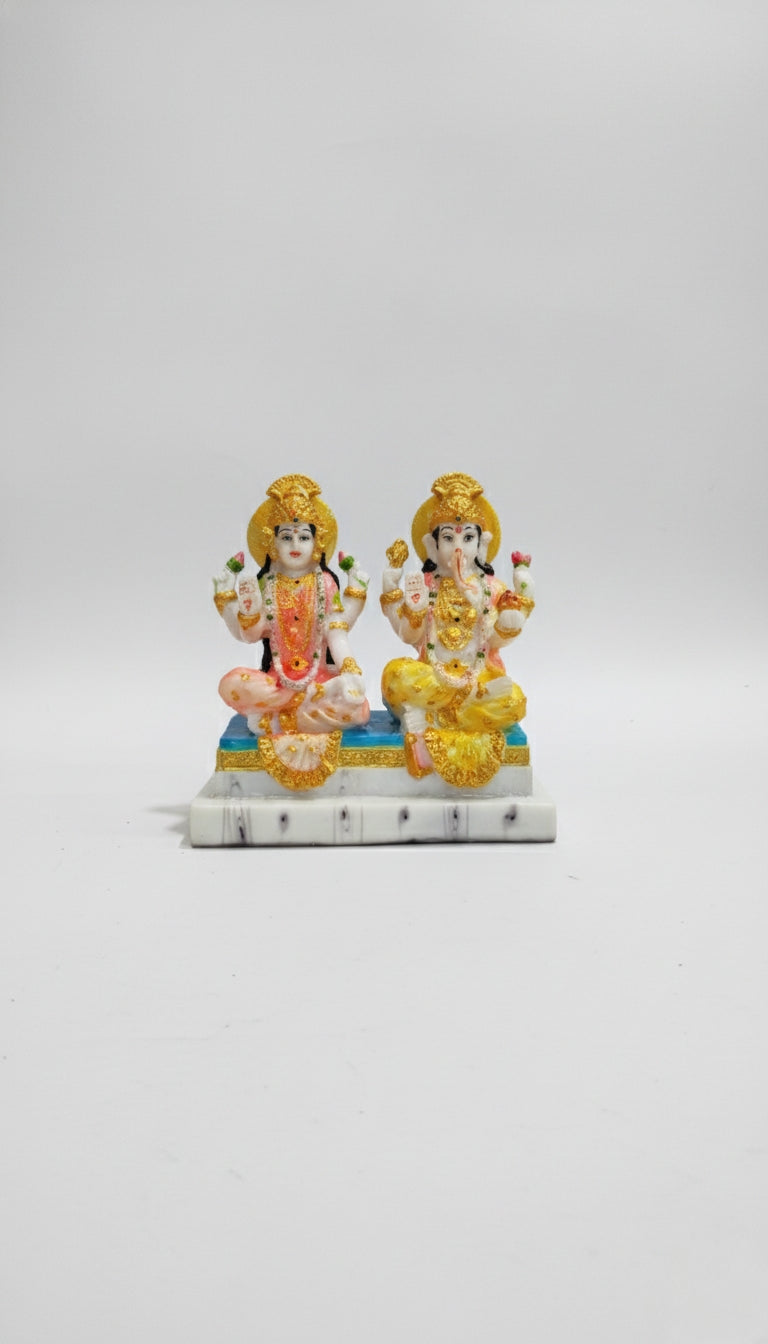 Lakshmi Ganesh for Diwali Pujan Murti Set Poly Rasin
