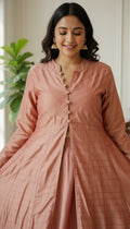 Women Pink Blue Silk Crop Top Set