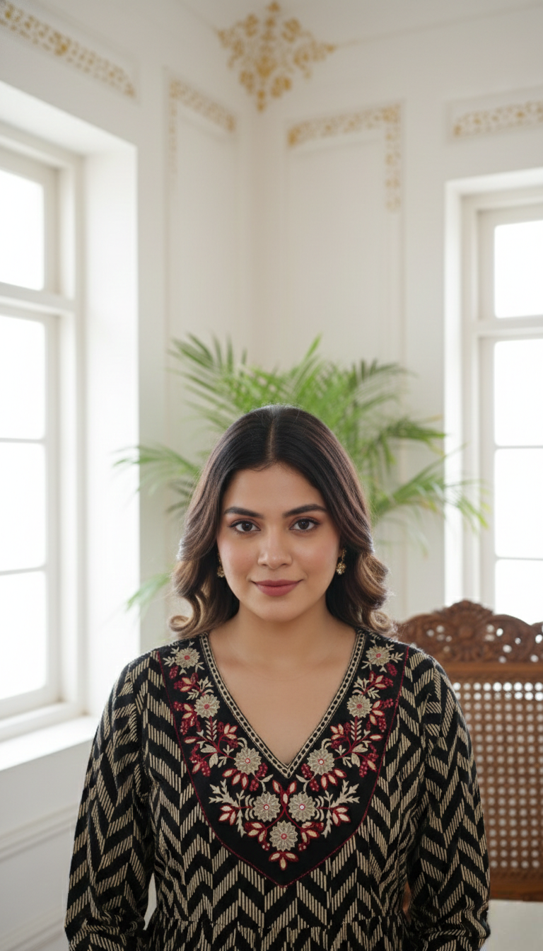 Women Multicolour Embroidered Cotton Kurta Pant Dupatta Set