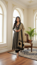Women Multicolour Embroidered Cotton Kurta Pant Dupatta Set