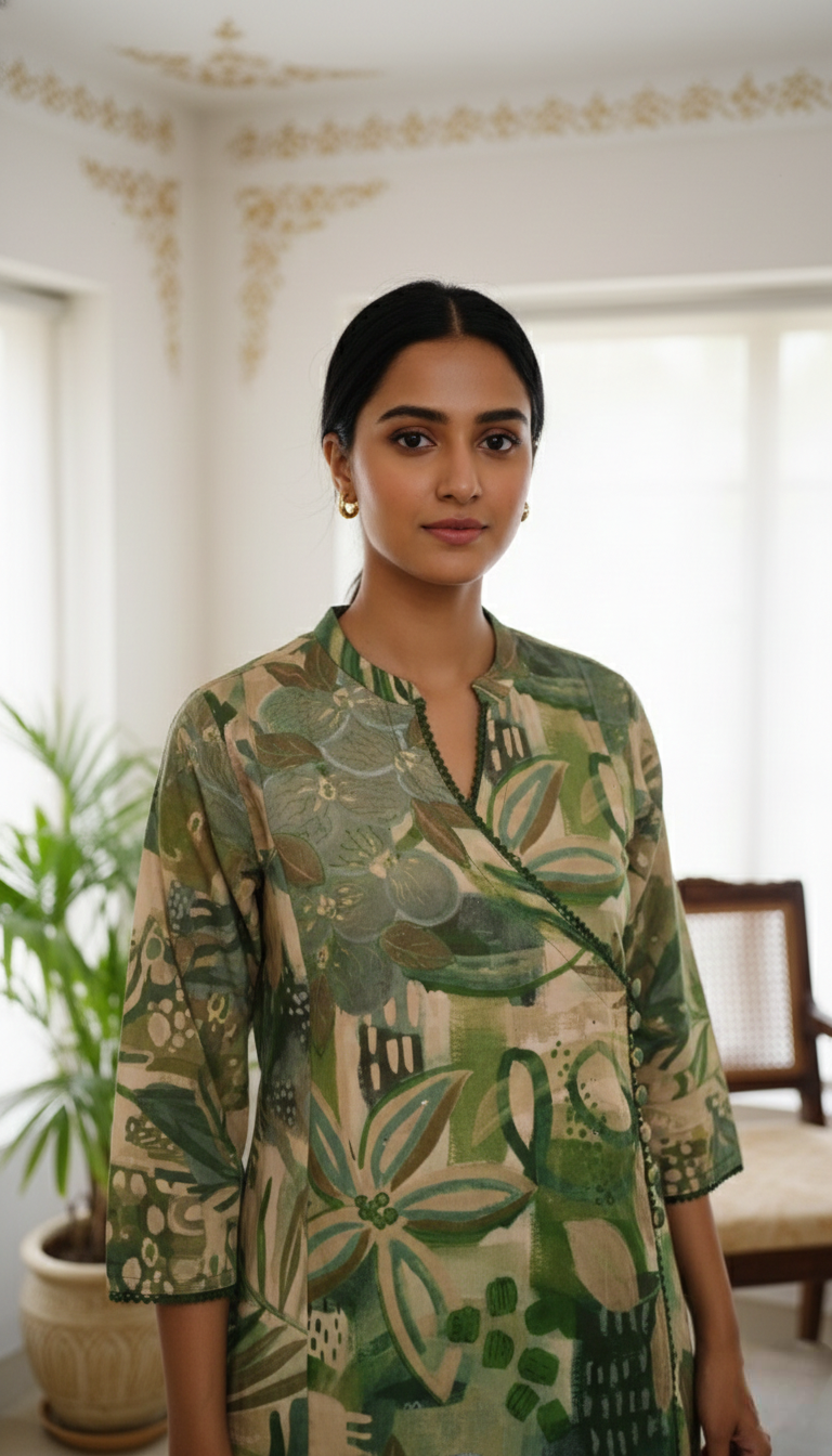 Women Multicolour Printed Cotton Kurta Pant Dupatta Set