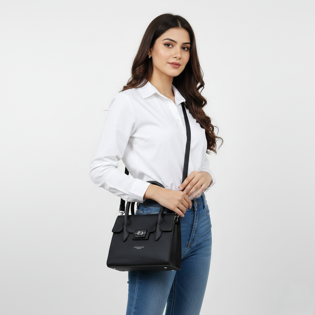 Super Classic Black Elegant Handbag