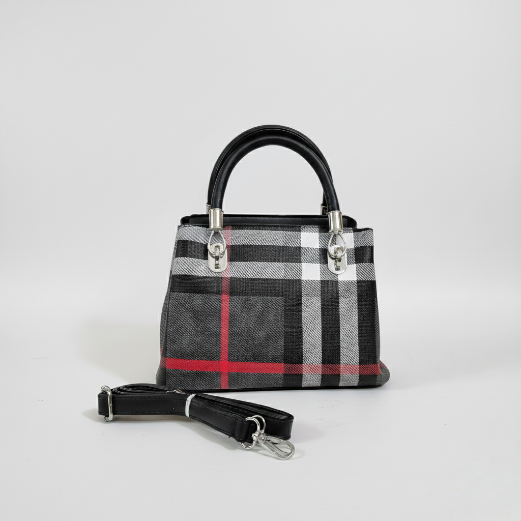 Super Classic Black Check Elegant Handbag