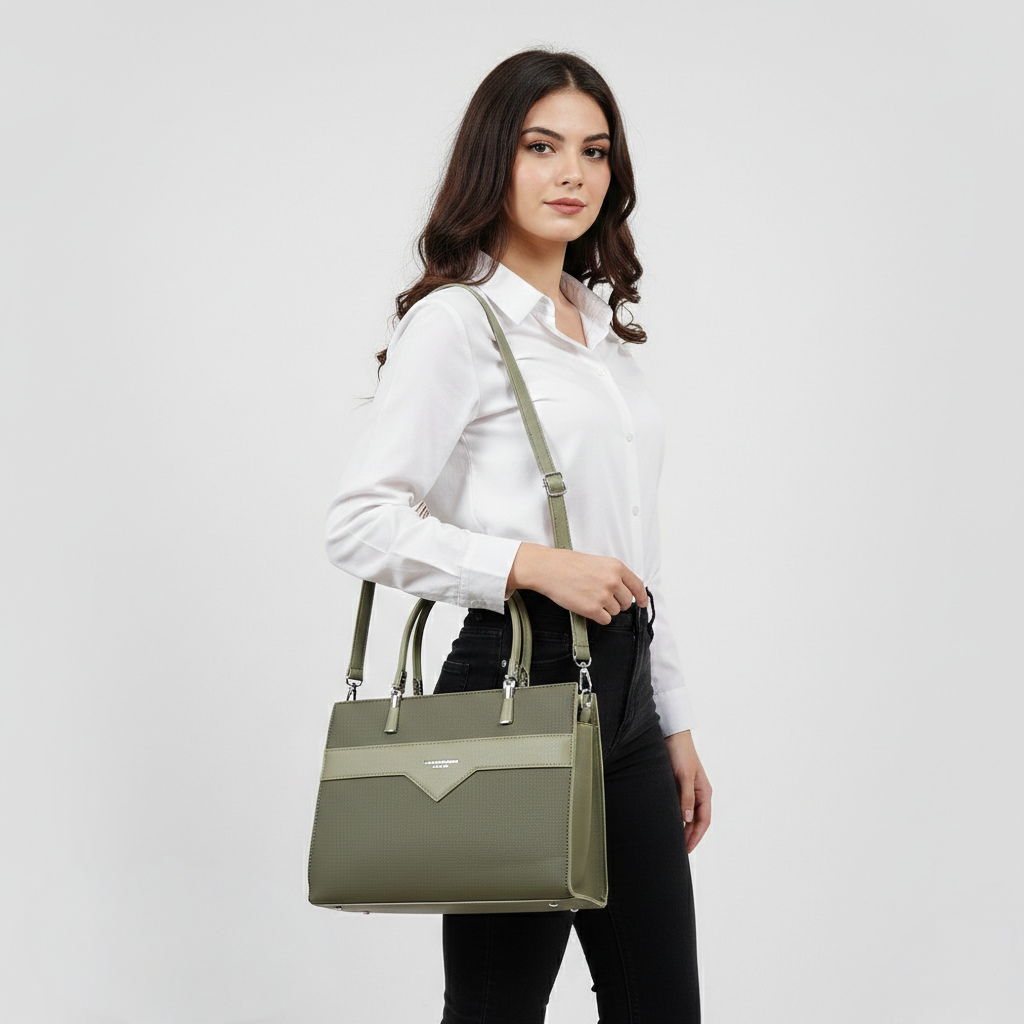 Super Classic Olive Green Elegant Handbag