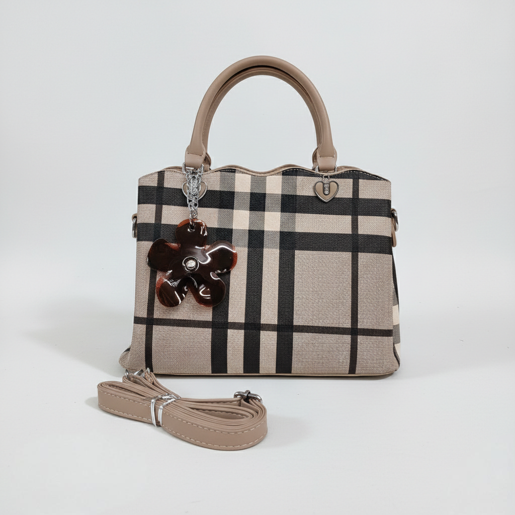 Super Classic Black Check Elegant Handbag