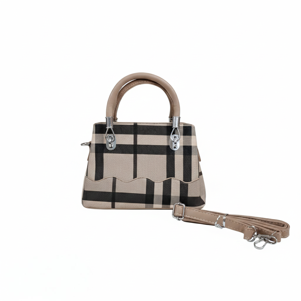 Super Classic Beige Check Elegant Handbag