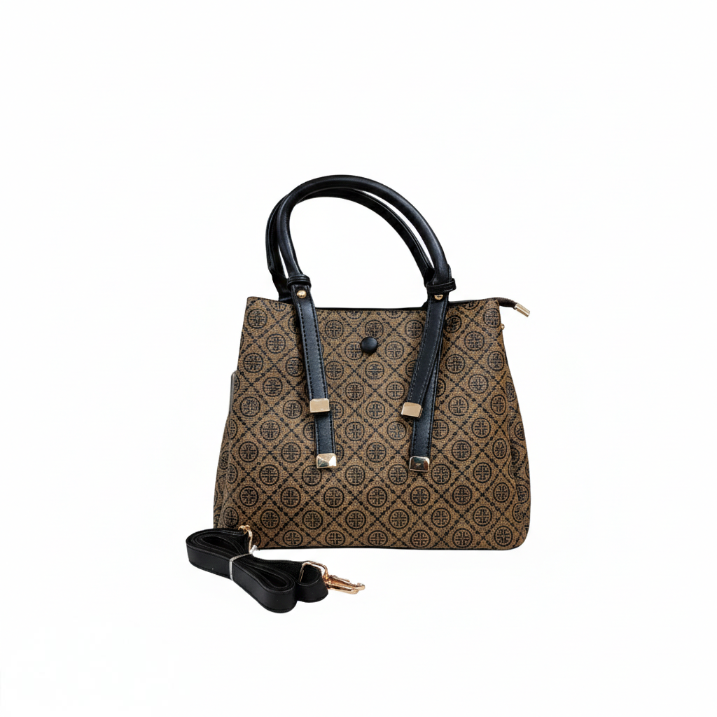 Super Classic Brown Printed Elegant Handbag