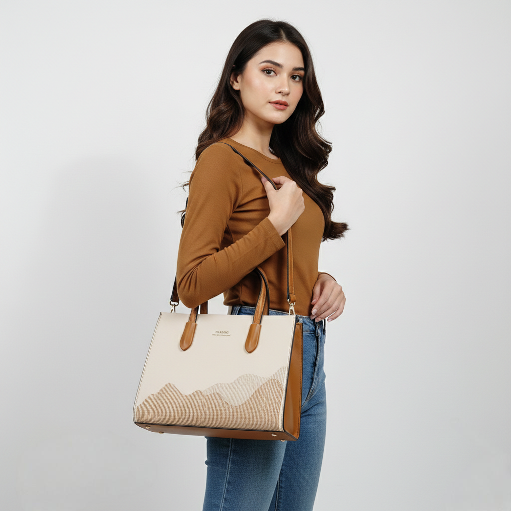 Super Classic Beige Elegant Handbag
