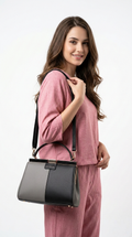 Super Classic Grey & Black Elegant Clutch Handbag