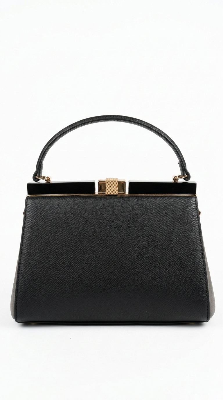 Super Classic Grey & Black Elegant Clutch Handbag