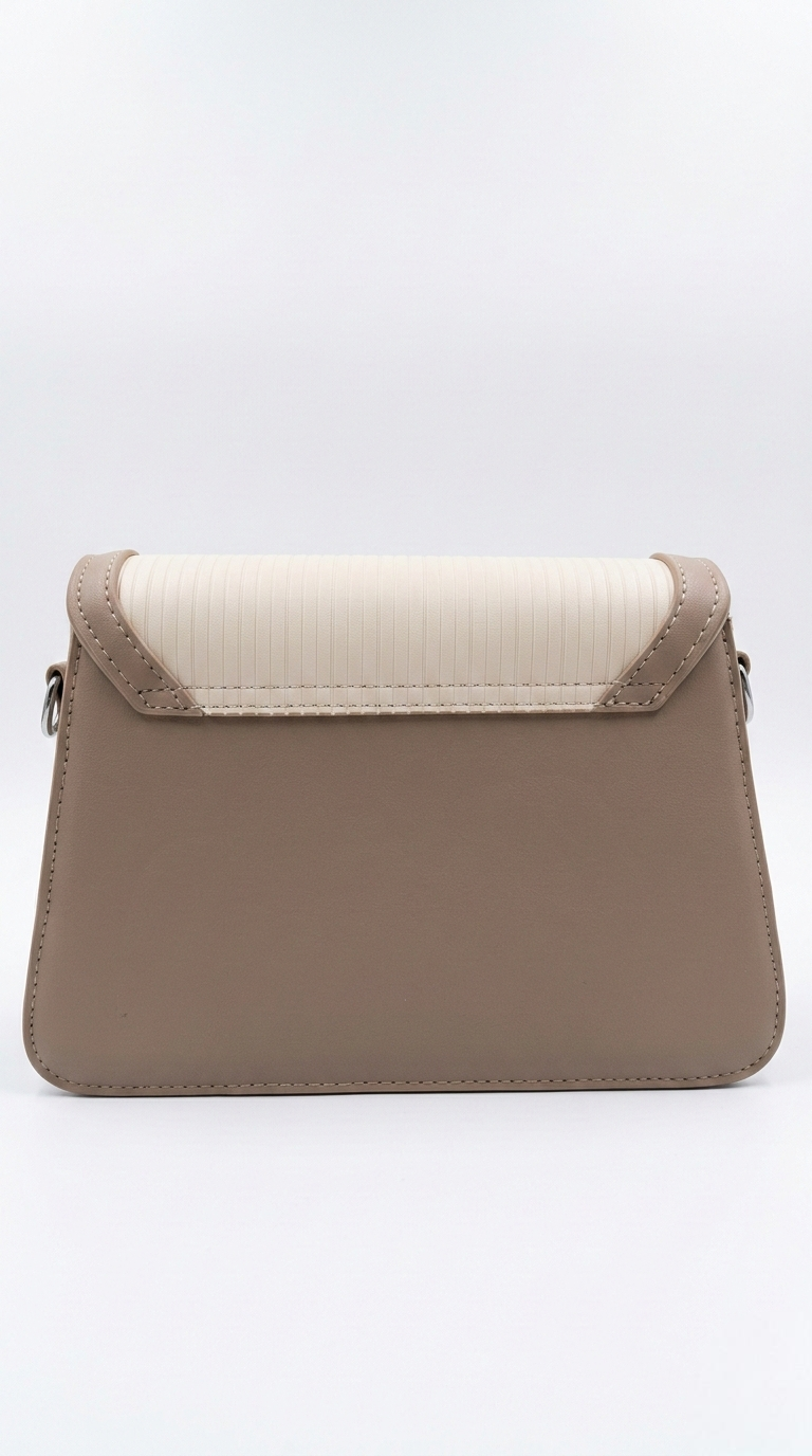 Super Classic Cream & Light Brown Crossbody Elegant Handbag