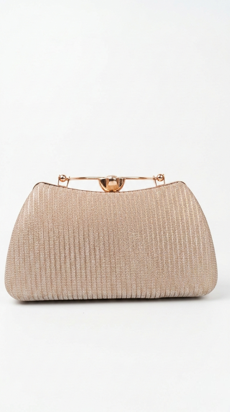 Super Classic Golden Glittered Elegant Clutch