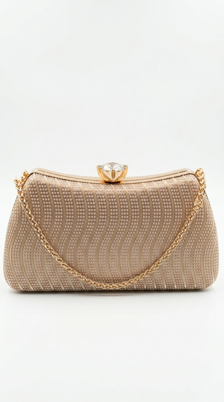 Super Classic Rose Gold Glittered Elegant Clutch