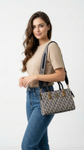 Super Classic Blue & Off-White Elegant Handbag