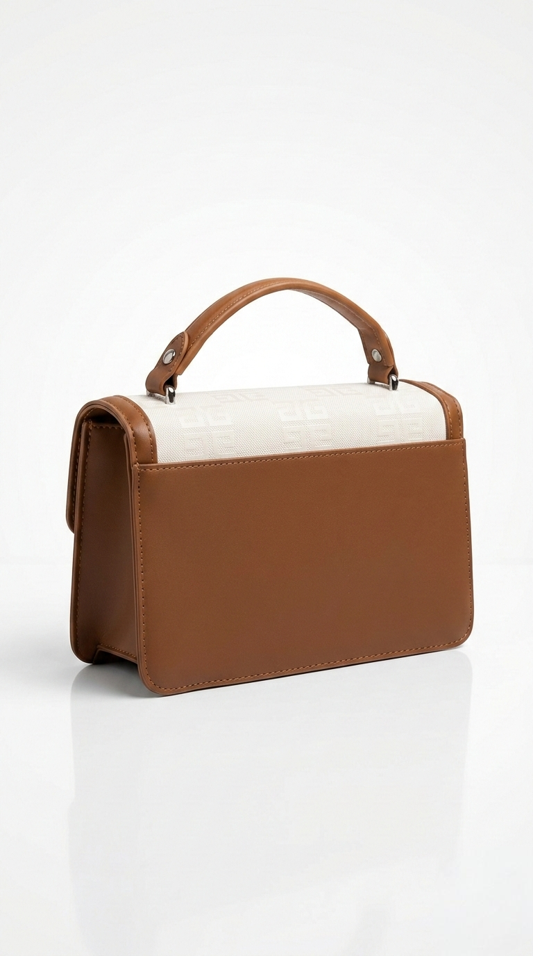 Super Classic Off-White & Brown Elegant Crossbody Handbag