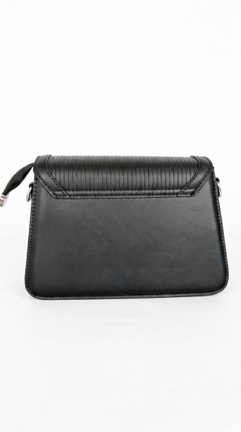 Super Classic Black Flap Closure Elegant Handbag