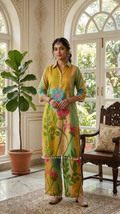 Women Multicolour Embroidered Tissue Coord Set