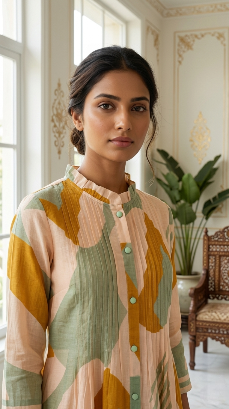 Women Multicolour Printed Mul Cotton Kurta Pant Set