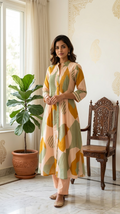 Women Multicolour Printed Mul Cotton Kurta Pant Set