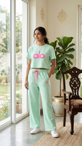 Women Pastel Green Imported Cotton Coord Set