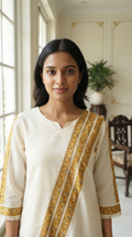Women Yellow Printed Cotton Kurta Pant Dupatta