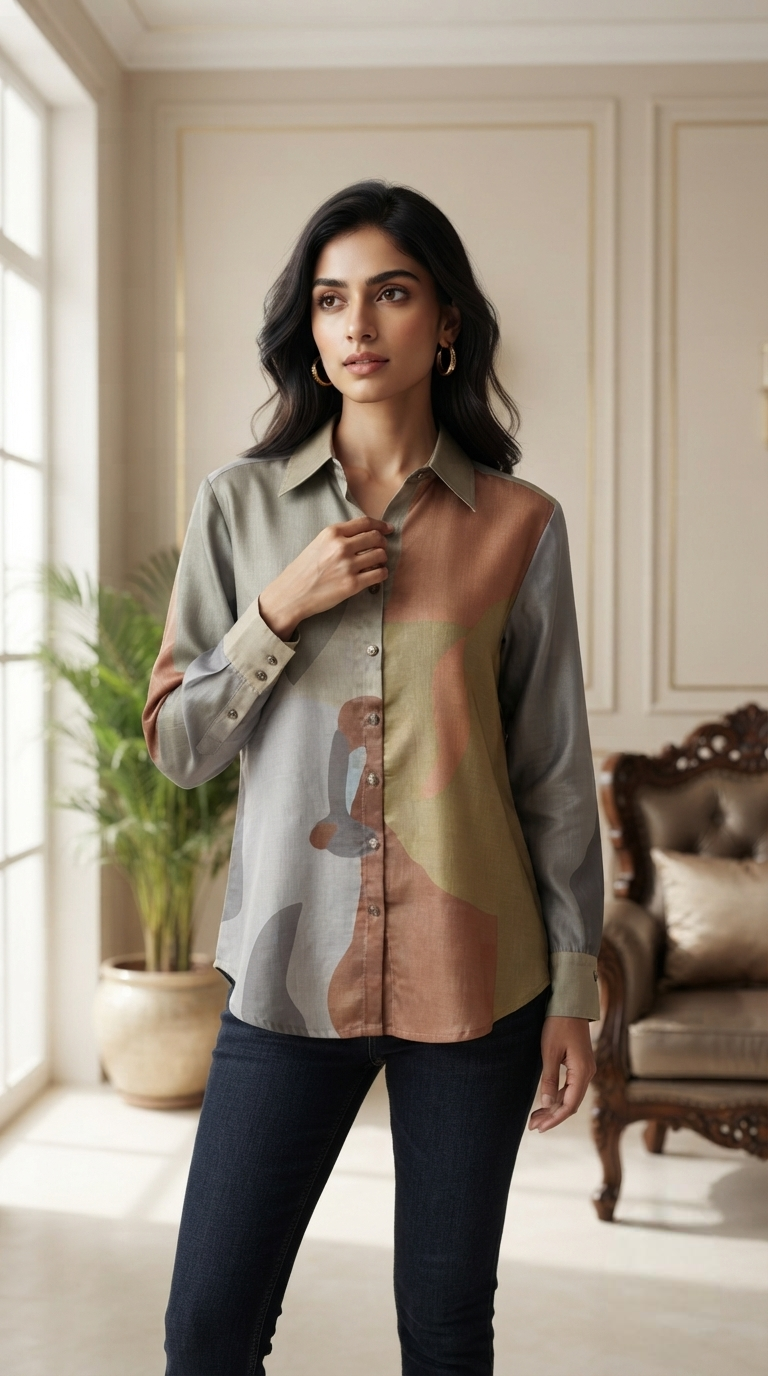 Women Multicolour Printed Cotton Shirt
