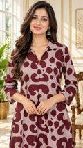 Purple Printed Cotton co-ord set for women - image 1