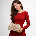 Super Classic Gold Rose Gold Diagonal Stripes Elegant Clutch