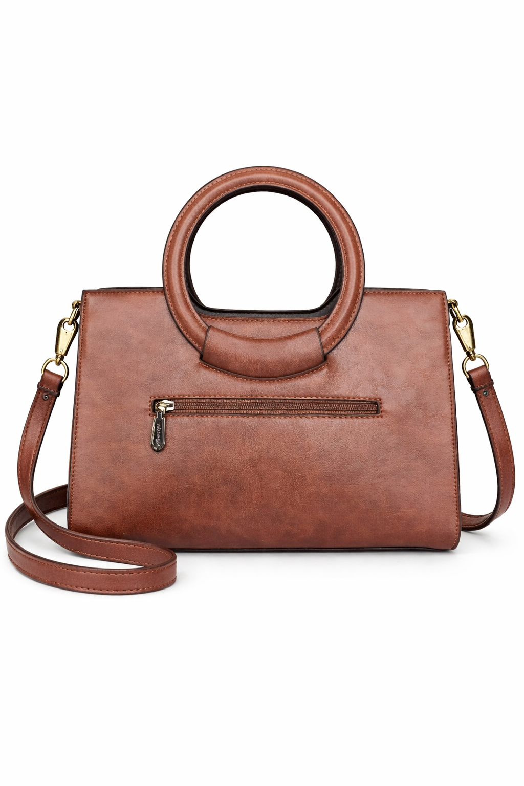 Super Classic Rich Coffee Brown Embossed Floral And Butterfly Design Elegant Handbag