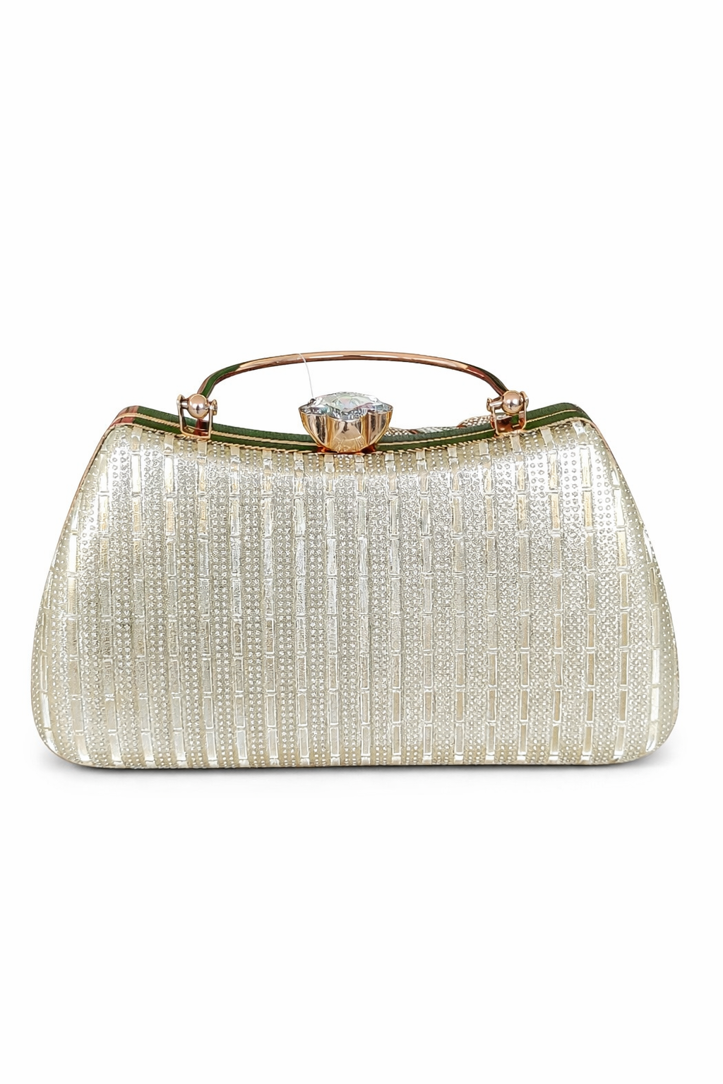 Super Classic Gold Rose Gold Diagonal Stripes Elegant Clutch