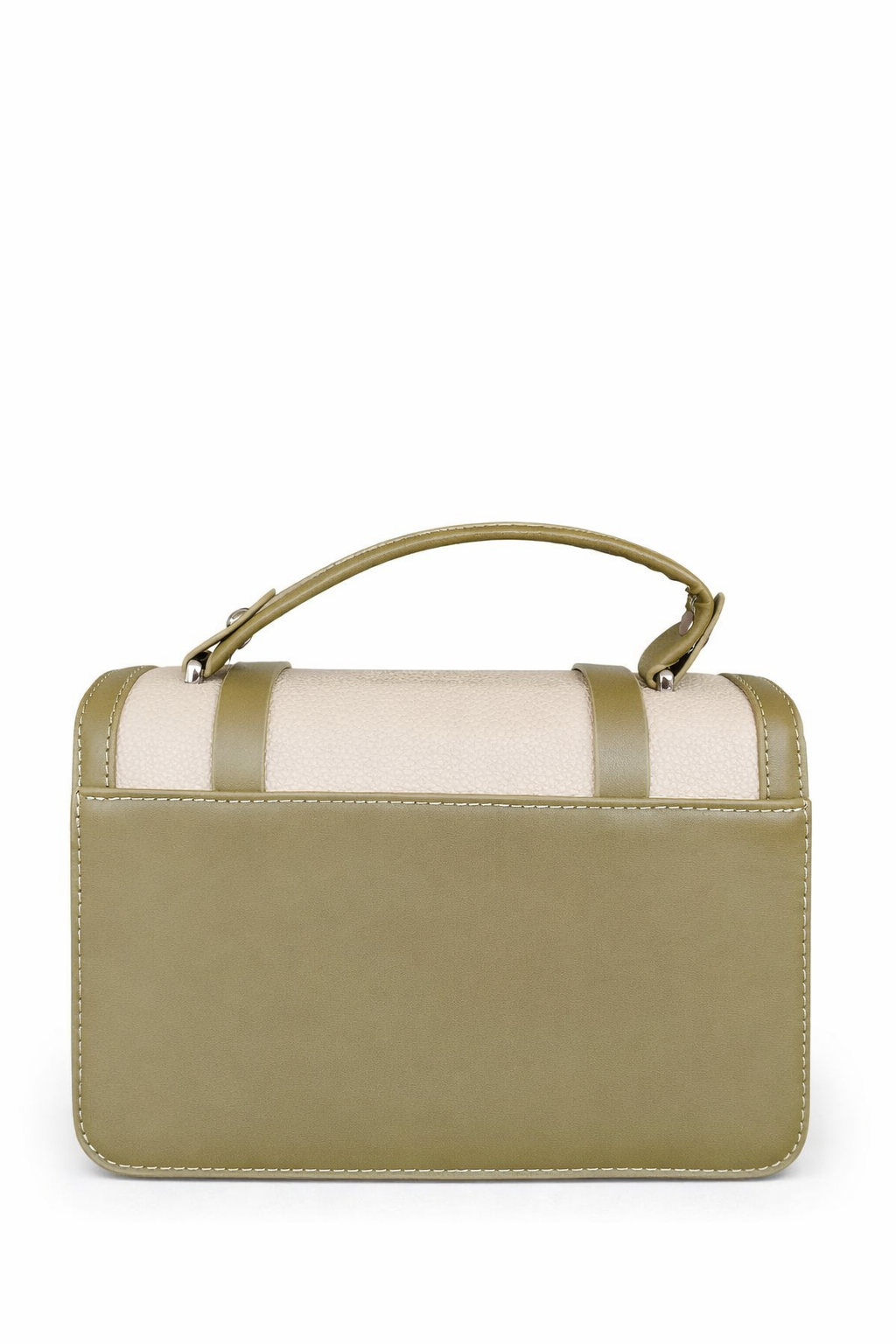 Super Classic Beige & Olive Green Elegant Handbag